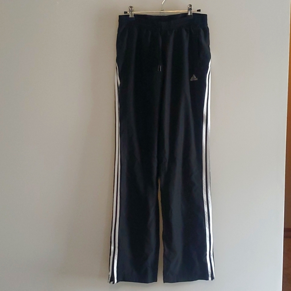 Adidas Black Joggers with Zippered Side Slits